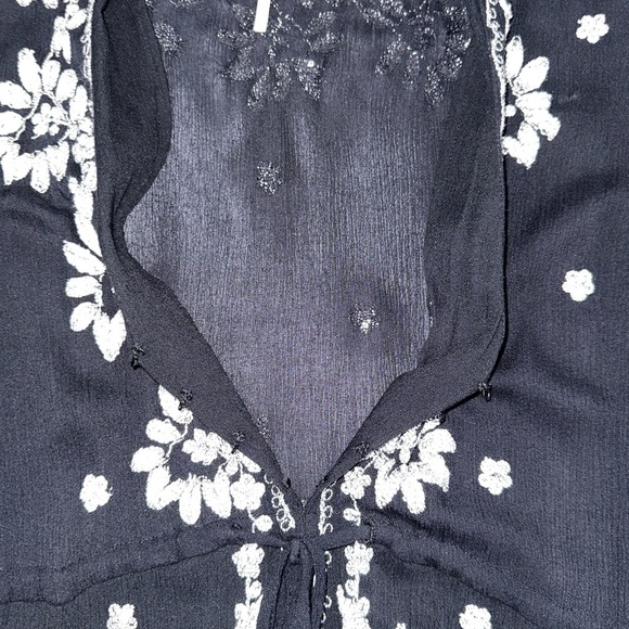 Free People Embroidered Black And White Fable Midi Dress - Picture 7 of 12